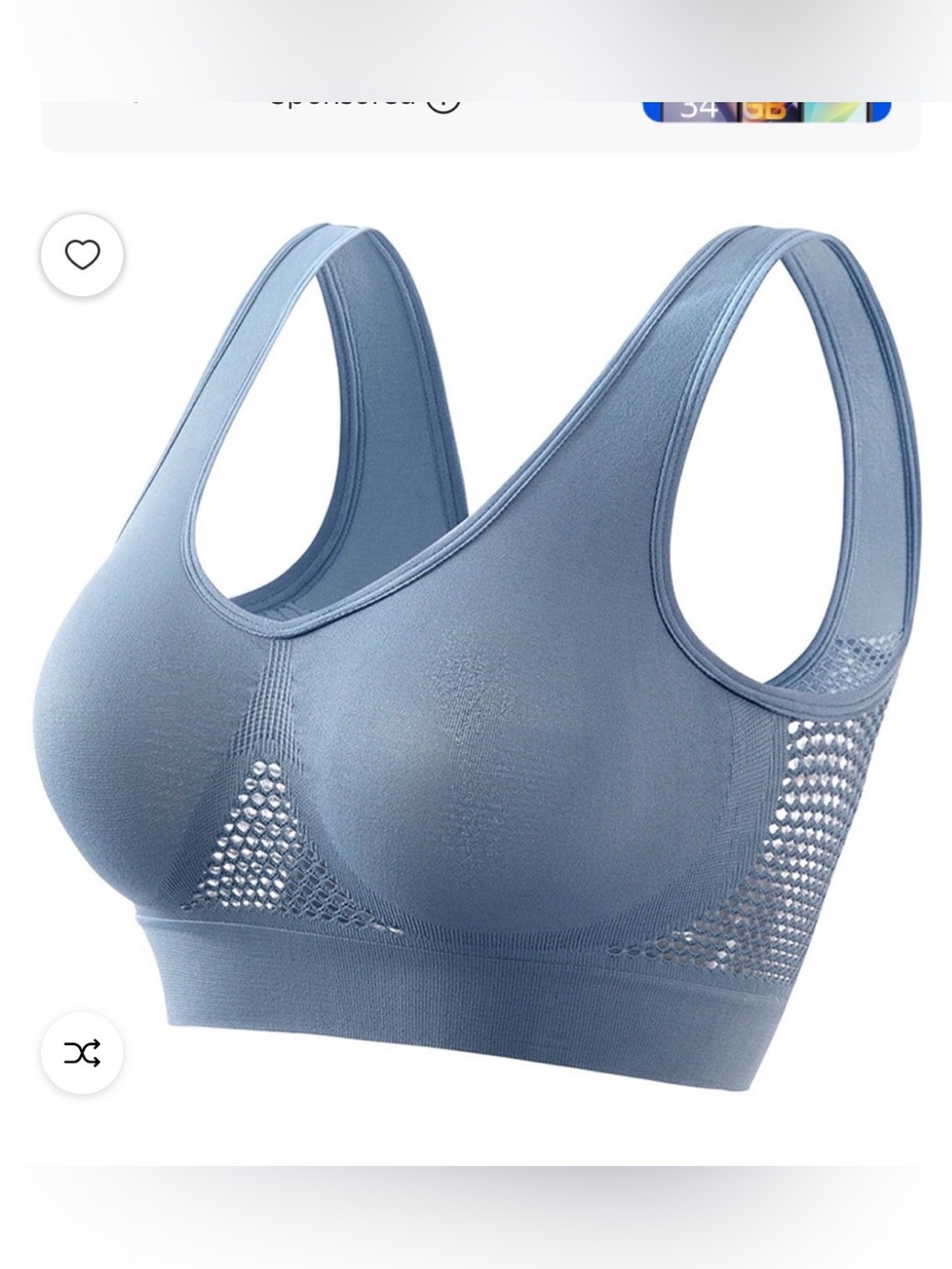 Seamless Light Blue Wireless Comfort Bra